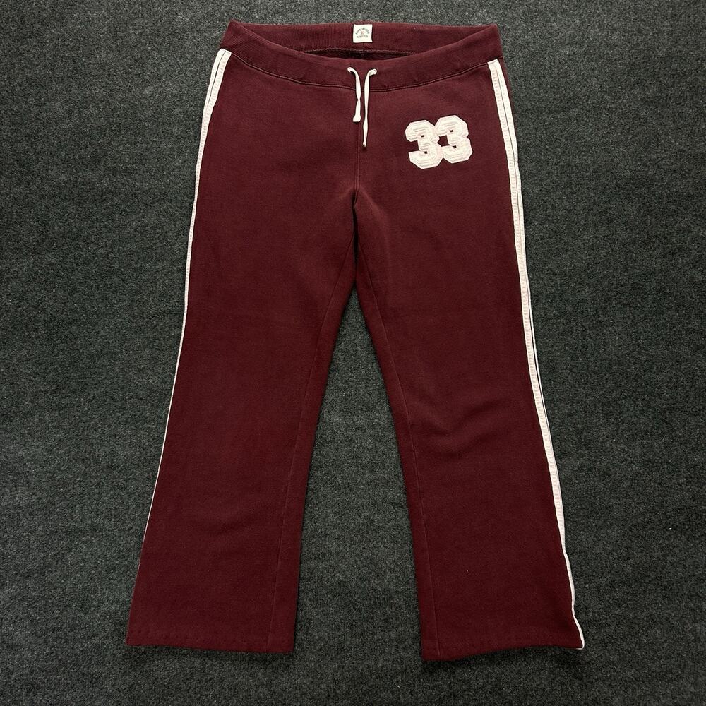 Abercrombie & Fitch 2000s Vintage Y2k Sweatpants Women's Medium Spellout Maroon